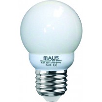 23 LAMPADE COMPATTE FLUORESCENTI MAUS MOD. MINI GLOBO 9W 6700K E27 CLASSE ISOLAMENTO II ACCENSIONE IMMEDIATA - 