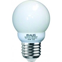 33 LAMPADE COMPATTE FLUORESCENTI MAUS MOD. MINI GLOBO 9W 2700K E27 CLASSE ISOLAMENTO II ACCENSIONE IMMEDIATA - 