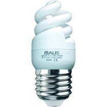 35 LAMPADE COMPATTE FLUORESCENTI MAUS MOD. MICROSPIRALE 5W 2700K E27 CLASSE ISOLAMENTO II ACCENSIONE IMMEDIATA - 