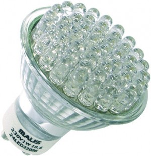 106 LAMPADE A LED MAUS MOD. DICROICA  GU10 48 LED 3W 6700K - 210 LUMEN - confezione 50 pezzi 