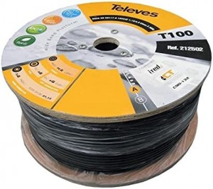 Cavo Tv TELEVES Nero 6,8 Matassa di 250 mt, 212502